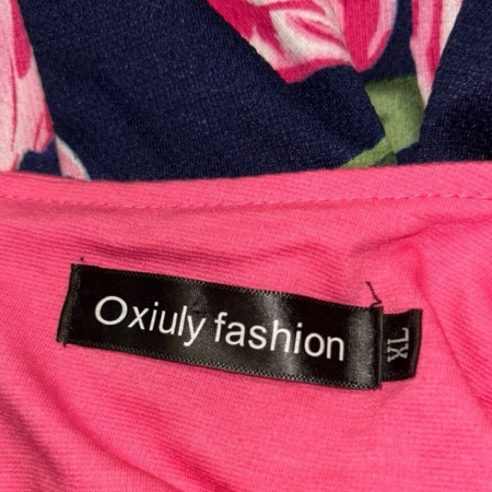 oxiuly Summer Dresses for Women Floral A-Line Skirt Pink and Black XL like new! - Picture 9 of 13
